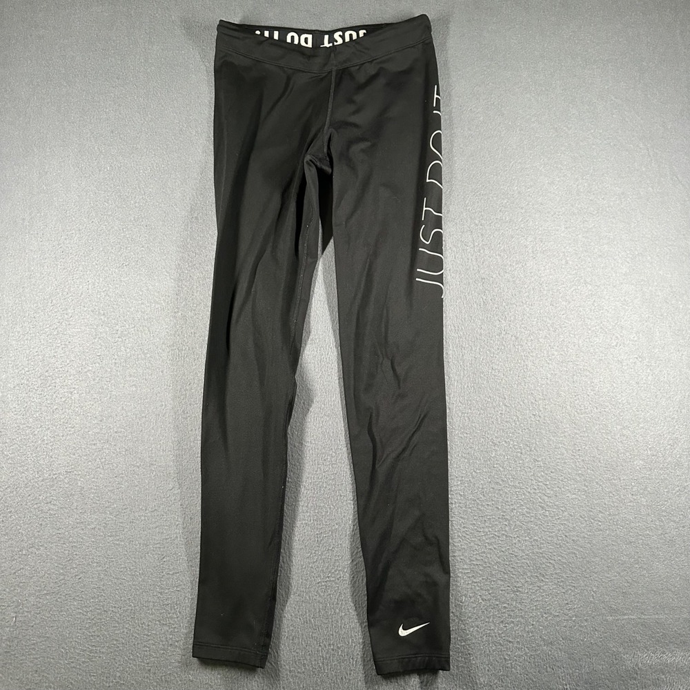 Nike Pro Combat Dri Fit Black Womens XS Athletic Leggings Just Do It‎